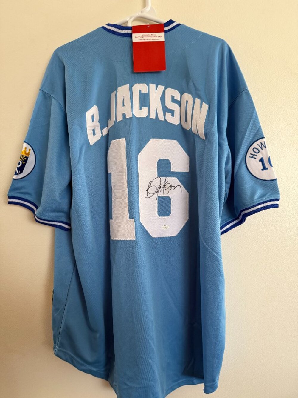 Bo Jackson signed Kansas City Royals autographed Mitchell Ness jersey wCOA XXL24